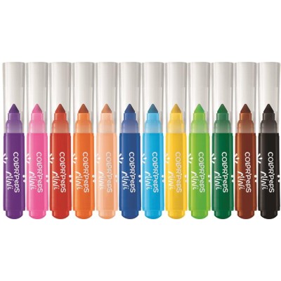 Filctoll készlet, 6,5 mm, kimosható, MAPED "Color`Peps Mini Power", 12 különböző szín