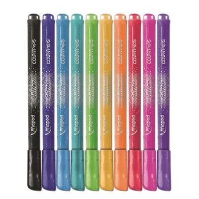 Filctoll készlet, 2,8 mm, csillámos, MAPED "Color`Peps Glitter", 10 különböző szín