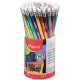 Grafitceruza radírral, ceruzatartó, HB, háromszögletű, MAPED "Black`Peps Energy", 6 különböző minta