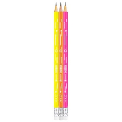 Grafitceruza radírral, HB, háromszögletű, MAPED "Black`Peps Neon", vegyes színek