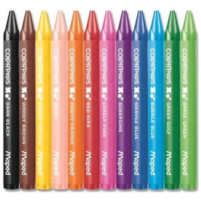 Zsírkréta, MAPED "Color`Peps Wax", 12 különböző szín