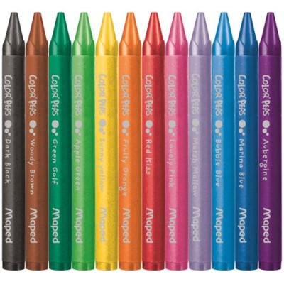 Zsírkréta, MAPED "Color`Peps Wax", 12 különböző szín
