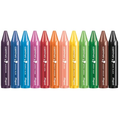 Zsírkréta, vastag, MAPED "Color`Peps MAXI Wax", 12 különböző szín