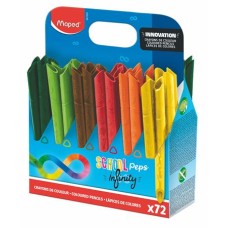 Színes ceruza készlet, ceruzatartó, háromszögletű, MAPED "Color`Peps INFINITY", 72 darabos készlet