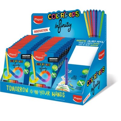 Színes ceruza display, karton, asztali, MAPED "Color`Peps INFINITY", feltöltött