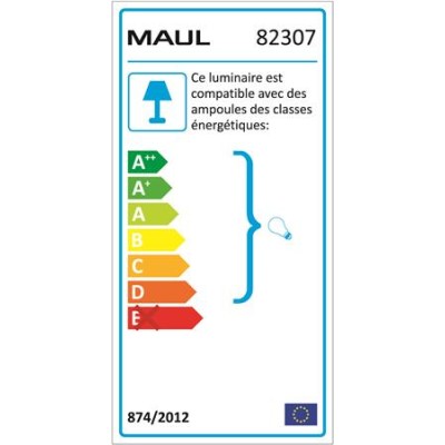 Asztali lámpa, energiatakarékos, felfogatható, MAUL "Study", ezüst