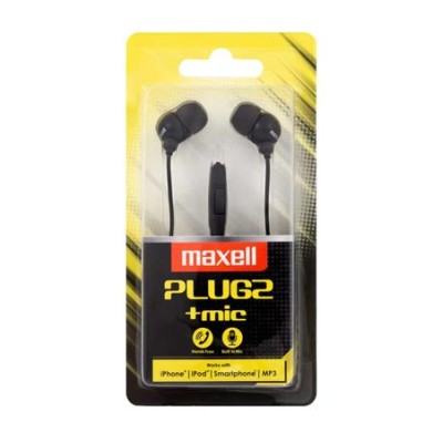 Fülhallgató, mikrofonnal, MAXELL "Plugz", fekete