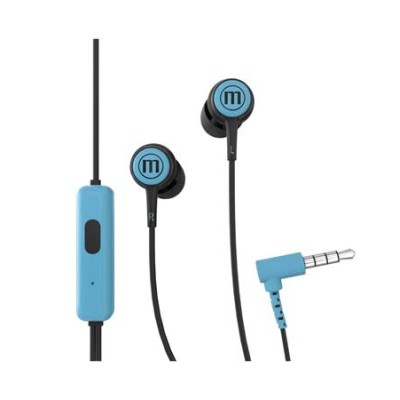 Fülhallgató, mikrofonnal, MAXELL "Tips", kék-fekete