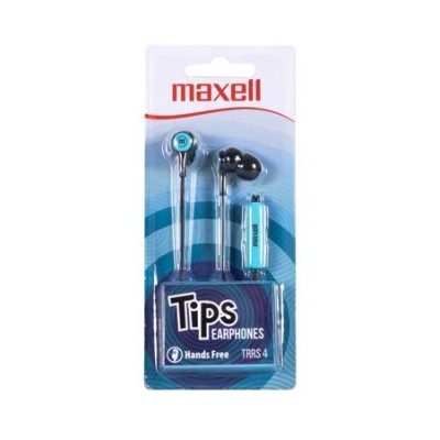 Fülhallgató, mikrofonnal, MAXELL "Tips", kék-fekete