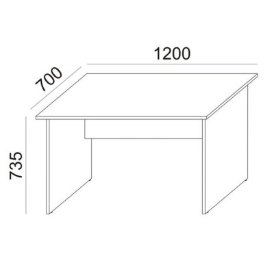 Íróasztal, laplábbal, 120x70 cm, MAYAH "Freedom SV-19", fehér
