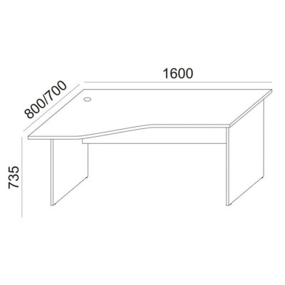 Íróasztal, íves, balos, laplábbal, 160x80 cm, MAYAH "Freedom SV-24", fehér