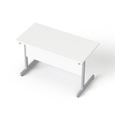 Íróasztal, szürke fémlábbal, 120x70 cm, MAYAH "Freedom SV-25", fehér