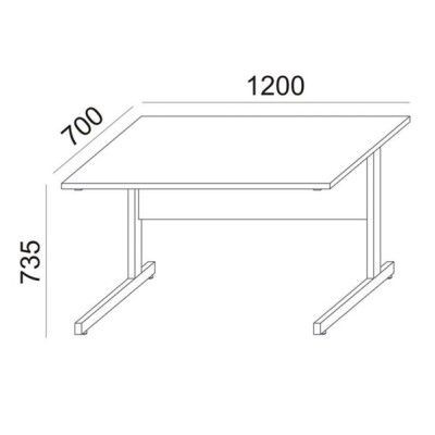 Íróasztal, szürke fémlábbal, 120x70 cm, MAYAH "Freedom SV-25", fehér
