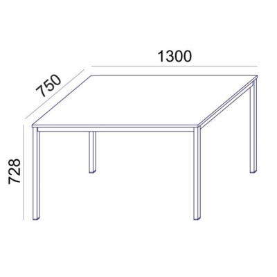 Általános asztal fémlábbal, 75x130 cm, MAYAH "Freedom SV-38", fehér