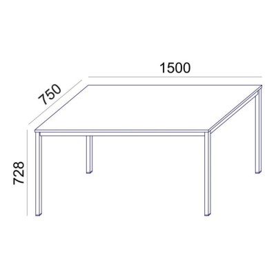 Általános asztal fémlábbal, 75x150 cm, MAYAH "Freedom SV-39", fehér