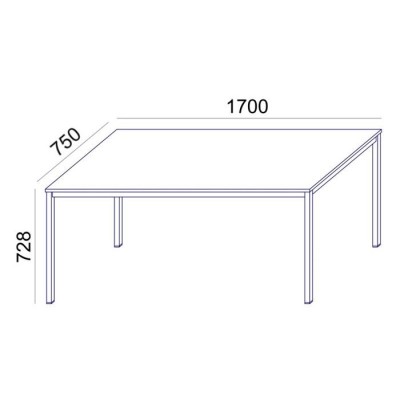 Általános asztal fémlábbal, 75x170 cm, MAYAH "Freedom SV-40", fehér