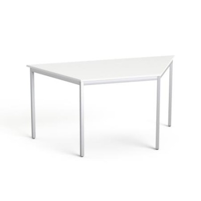 Általános asztal fémlábbal, trapéz alakú, 75x150/75 cm, MAYAH "Freedom SV-41", fehér