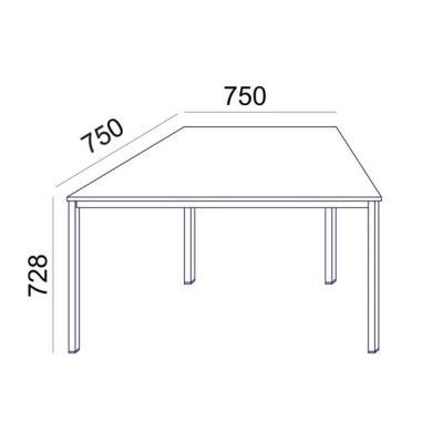 Általános asztal fémlábbal, trapéz alakú, 75x150/75 cm, MAYAH "Freedom SV-41", fehér
