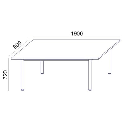 Tárgyalóasztal, szürke fémlábbal, 80x190 cm, MAYAH "Freedom SV-42" fehér