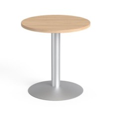 Tárgyalóasztal, kör, szürke fémlábbal, O 60 cm, MAYAH "Freedom SV-57",  tölgy