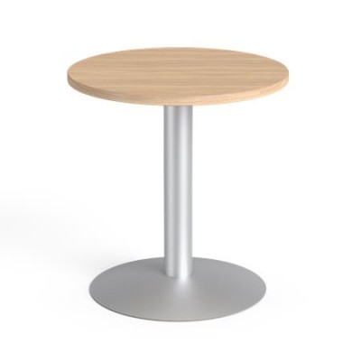 Tárgyalóasztal, kör, szürke fémlábbal, O 60 cm, MAYAH "Freedom SV-57",  tölgy