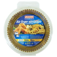 Sütőpapír, szilikonos, Air Fryer készülékhez, kerek, 16 cm, 50 db, MAZZINI "Premium"