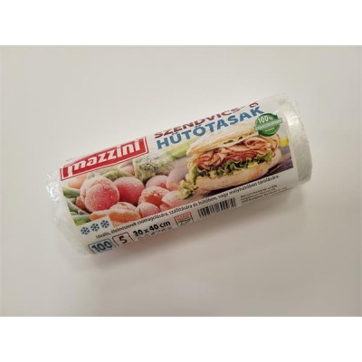 Hűtő- és uzsonnástasak, köthető füles, 3 l, MAZZINI, átlátszó