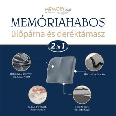 Memóriahabos ülőpárna és deréktámasz (2in1) Memóriahabos ülőpárna és deréktámasz (2in1)