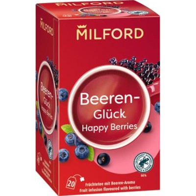 Gyümölcstea, 20x2,5 g, MILFORD "Happy berries", bogyós gyümölcs