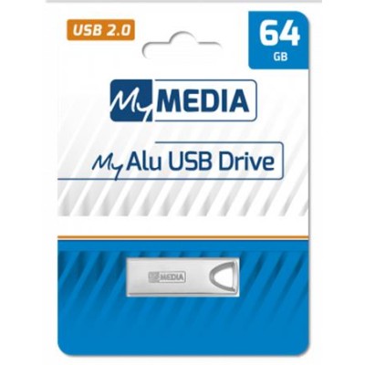 Pendrive, 64GB, USB 2.0, alumínium ház, MYMEDIA "Alu" (by VERBATIM)