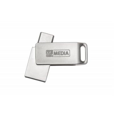 Pendrive, 128GB, USB 3.2 Gen1 + USB-C, alumínium ház, MYMEDIA "Dual" (by VERBATIM)