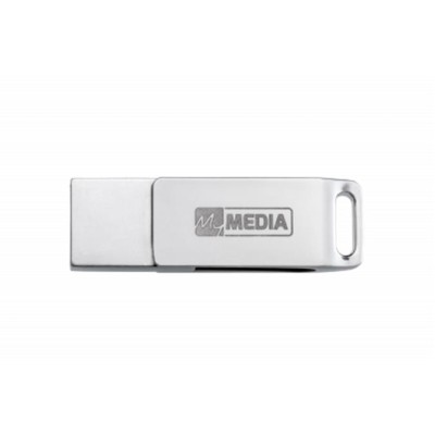 Pendrive, 16GB, USB 3.2 Gen1 + USB-C, alumínium ház, MYMEDIA "Dual" (by VERBATIM)