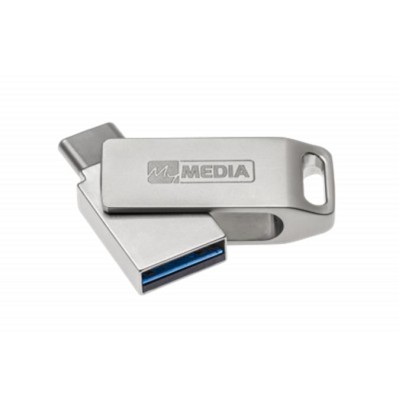 Pendrive, 32GB, USB 3.2 Gen1 + USB-C, alumínium ház, MYMEDIA "Dual" (by VERBATIM)