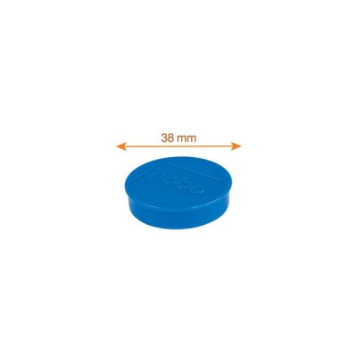 Korong mágnes, fehértáblához, 38 mm, 4 db, NOBO, kék