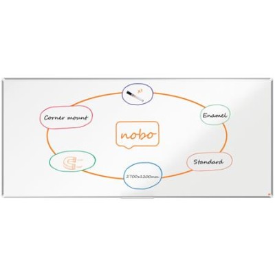 Fehértábla, zománcozott, mágneses, 270x120 cm, alumínium keret, NOBO "Premium Plus"