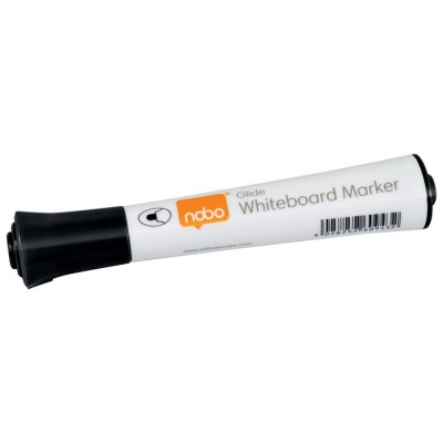 Táblamarker, kúpos hegyű, 2 mm, 10 db, NOBO "Glide", fekete