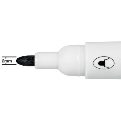 Táblamarker, kúpos hegyű, 2 mm, 10 db, NOBO "Glide", fekete