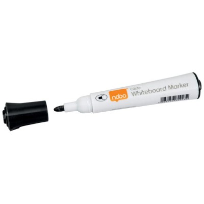 Táblamarker, kúpos hegyű, 2 mm, 10 db, NOBO "Glide", fekete