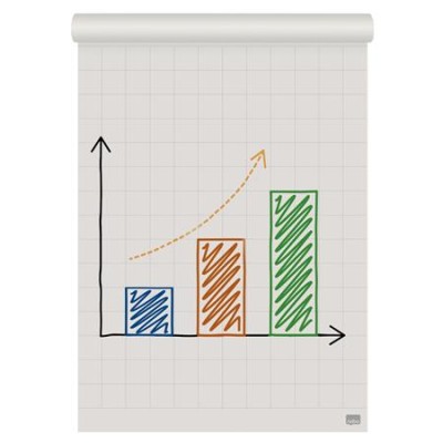 Flipchart papír, kétoldalas, sima/kockás, 580X810mm, 50 lap, NOBO