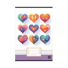 Füzet, tűzött, A4, kockás, 32 lap, OPTISCHOOL, A4 "87-32", "Love"