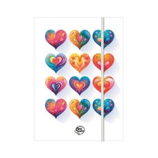 Gumis mappa, karton, A4, OPTISCHOOL "Love"