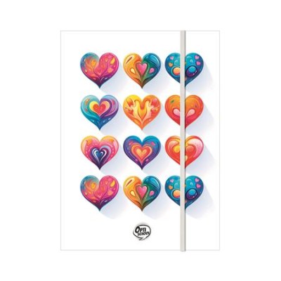 Gumis mappa, karton, A4, OPTISCHOOL "Love"