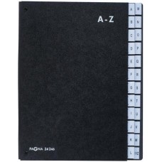 Rendszerező mappa, asztali, karton, A4, 24 rekeszes, A-Z, PAGNA "Classic", fekete