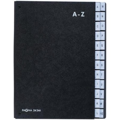 Rendszerező mappa, asztali, karton, A4, 24 rekeszes, A-Z, PAGNA "Classic", fekete