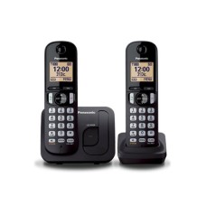 Telefon, vezeték nélküli, telefonpár, PANASONIC "KX-TGC212PDB Duo, fekete