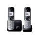 Telefon, vezeték nélküli, telefonpár, PANASONIC "KX-TG6812PDB Duo", fekete