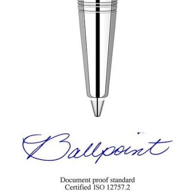 Golyóstoll, 0,7 mm, ezüst színű klip, Kensigton piros tolltest, PARKER "Royal Jotter", kék