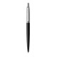 Golyóstoll, 0,7 mm, ezüst színű klip, bond street fekete tolltest, PARKER, "Royal Jotter", kék