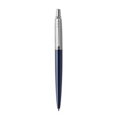 Golyóstoll, 0,7 mm, ezüst színű klip, royal kék tolltest, PARKER, "Royal Jotter", kék