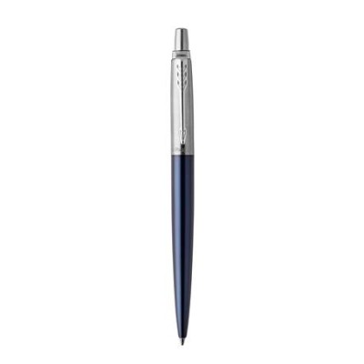 Golyóstoll, 0,7 mm, ezüst színű klip, royal kék tolltest, PARKER, "Royal Jotter", kék